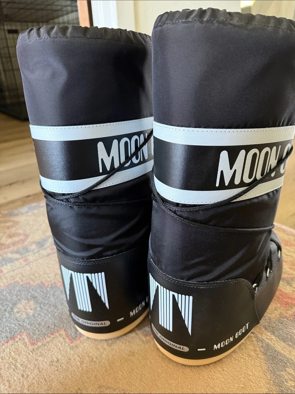 Moon Boot Black Boots with Cream Soles